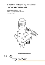 Preview for 1 page of Judo 8170200 Installation And Operating Instructions Manual