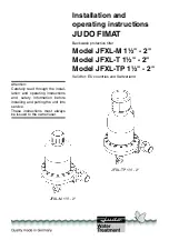 Preview for 1 page of Judo FIMAT JFXL-M 1 1/2 Installation And Operating Instructions Manual