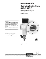 Preview for 1 page of Judo JRSF 1 1/2" Installation And Operating Instructions Manual