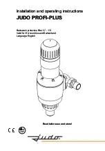 Preview for 1 page of Judo PROFI-PLUS JPF+ 1" Installation And Operating Instructions Manual