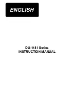 Preview for 1 page of JUKI DU-1481 Series Instruction Manual