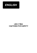 JUKI LBH-1796A Cautions For Safety preview