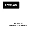 Предварительный просмотр 1 страницы JUKI MF-7900-E11 Instruction Manual