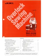 Предварительный просмотр 1 страницы JUKI MO-103N Instruction Book