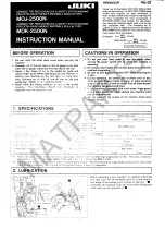 JUKI MOJ 2500N series Instruction Manual предпросмотр