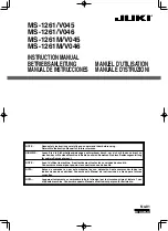 Preview for 1 page of JUKI MS-1261/V045 Instruction Manual