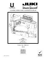 JUKI UnionSpecial 35800BLWG Adjusting Instructions / Illustrated Parts List preview