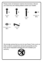 Предварительный просмотр 3 страницы Julian Bowen HUD002 Assembly Instructions Manual