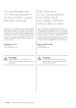 Preview for 2 page of Julien Source 306003 Installation And Care Manual