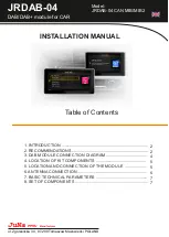 Предварительный просмотр 1 страницы Juna JRDAB-04 CAN MIB Installation Manual