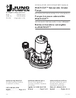 Предварительный просмотр 1 страницы Jung Pumpen MULTICUT G2D-01 Installation And Operator'S Manual