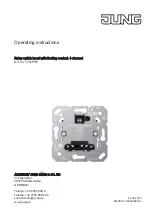 Jung 1701PSE Operating Instructions Manual предпросмотр