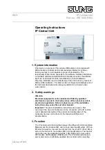 Preview for 1 page of Jung IPZ 1000 REG Operating Instructions Manual