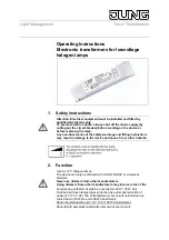 Jung Tronic SNT 150 Operating Instructions Manual preview