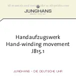 Preview for 1 page of Junghans J815.1 Manual