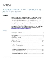 Preview for 1 page of Juniper ADVANCED INSIGHT SCRIPTS 2.5 - S REV 1 Release Note