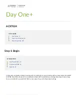 Preview for 1 page of Juniper Day One+ ACX7024 Manual