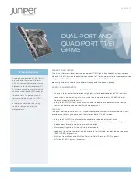 Preview for 1 page of Juniper DUAL-PORT T1-E1 GPIMS Datasheet