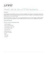 Preview for 1 page of Juniper JATP700 How To Set Up