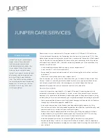 Preview for 1 page of Juniper JUNIPER CARE SERVICES Datasheet