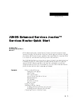 Preview for 1 page of Juniper JUNOS J Series Quick Start Manual