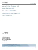 Preview for 1 page of Juniper JUNOS PULSE 2.0 RELEASE NOTES Release Note