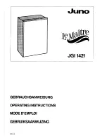 Предварительный просмотр 1 страницы JUNO Le Maitre JGI1421 Operating Instructions Manual