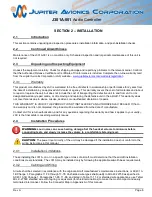 Preview for 10 page of Jupiter Avionics J301A-001 Installation And Operating Manual