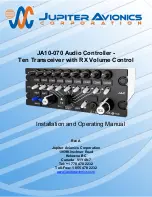 Preview for 1 page of Jupiter Avionics JA10-070 Installation And Operating Manual