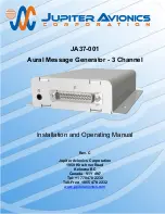 Jupiter Avionics JA37-001 Installation And Operating Manual preview