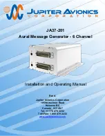 Jupiter Avionics JA37-201 Installation And Operating Manual preview