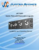 Preview for 1 page of Jupiter Avionics JA77-005 Installation And Operating Manual