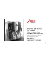 Предварительный просмотр 1 страницы Jura Capresso Impressa E Series Operating Instructions Manual