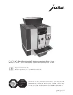 Jura Giga X3 Professional Instructions For Use Manual preview