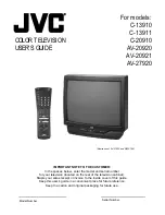 Предварительный просмотр 1 страницы JVC AV-20920 User Manual