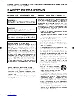 Preview for 3 page of JVC DLA-S15U - D-ila Projector, 1:1 Fixed Lens Instructions Manual