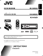 Предварительный просмотр 1 страницы JVC EXAD KD-SHX855 Instructions Manual