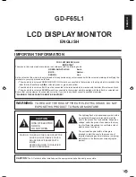 Preview for 3 page of JVC GD-F65L1 Instructions Manual