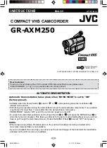 Preview for 1 page of JVC GR-AXM250 Instructions Manual