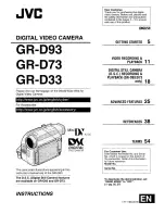 JVC GR-D33 - MiniDV Camcorder With 16x Optical Zoom Instructions Manual preview