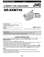 Preview for 1 page of JVC GR-SXM745 Instructions Manual