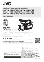 Предварительный просмотр 1 страницы JVC GY-HM180E Instructions Manual