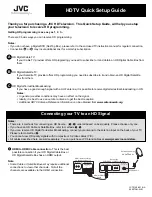 Preview for 1 page of JVC HD TV Quick Setup Manual