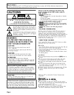 Предварительный просмотр 2 страницы JVC HM-DSR100RU - Digital VCR And Satellite Dish Combo Instructions Manual