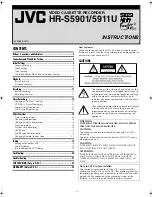 Preview for 1 page of JVC HR-5911U Instructions Manual