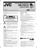 JVC HR-FS1U Instructions Manual preview