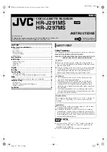 Preview for 1 page of JVC HR-J291MS Instructions Manual