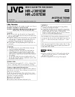 JVC HR-J381EM Instructions Manual preview