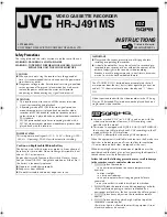 Preview for 1 page of JVC HR-J491MS Instructions Manual