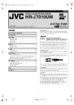 Preview for 1 page of JVC HR-J7010UM Instructions Manual